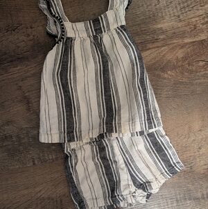 Carter's Black and White Striped Outfit